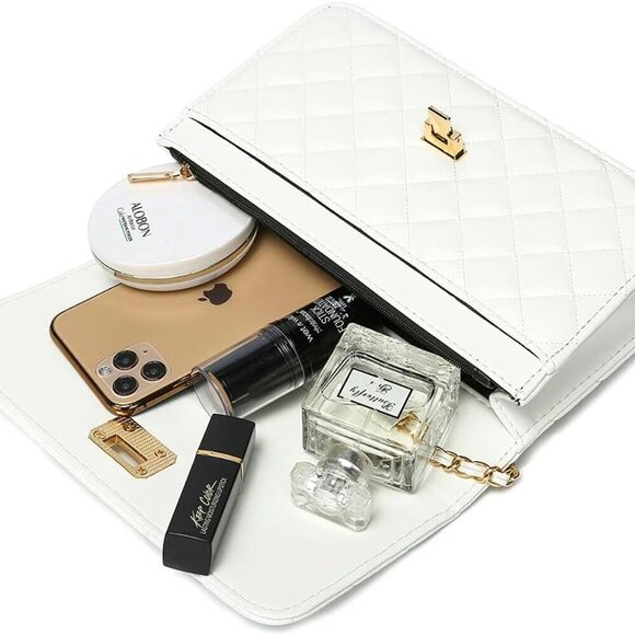 Women Leather Shoulder Bag Crossbody Handbag Evening Chain Stylish - Picture 2 of 6